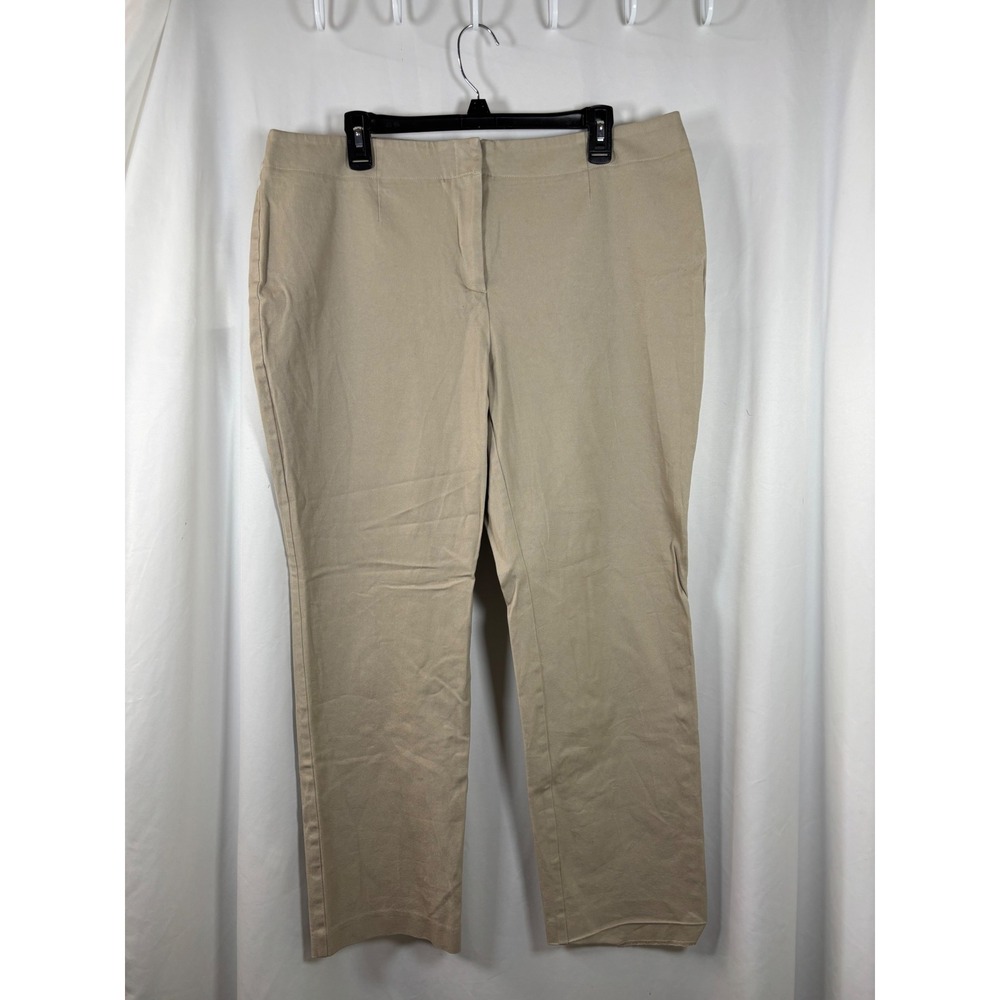 Chico's So Slimming Brigitte Khaki Straight Leg Pants Tan Size 3 Short Womens